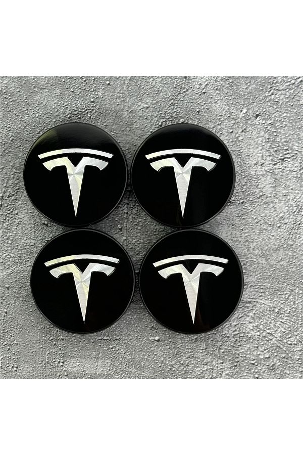 Choice-Black Silver 4pcs/set 56mm gr Sport Emblem Wheel Center Hub Cap Car Rims Cover Hubcaps For Tesla Mo 1