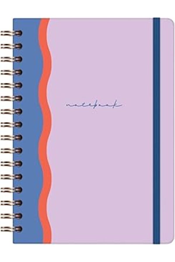 DERİK-Paperora A5 Spiral Hard Cover Elastic Plain - Unlined Undated Notepad Lilac 1