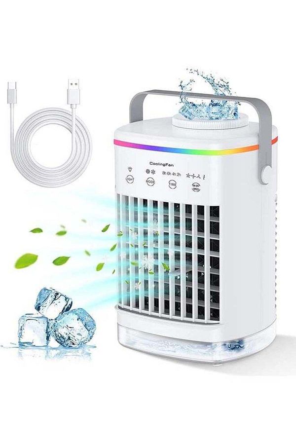 COOYA-Air Cooler 3 IN 1, Portable Desktop, with 4 Wind Speed & LED Light, 2 Cool Mist & 2-8H Timer 1