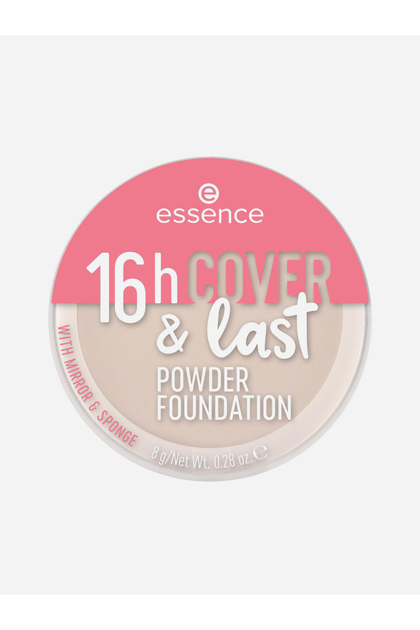 Essence-بودرة أساس كوفر آند لاست تدوم لمدة 16 ساعة 01 بورسلين، 8 جم 1
