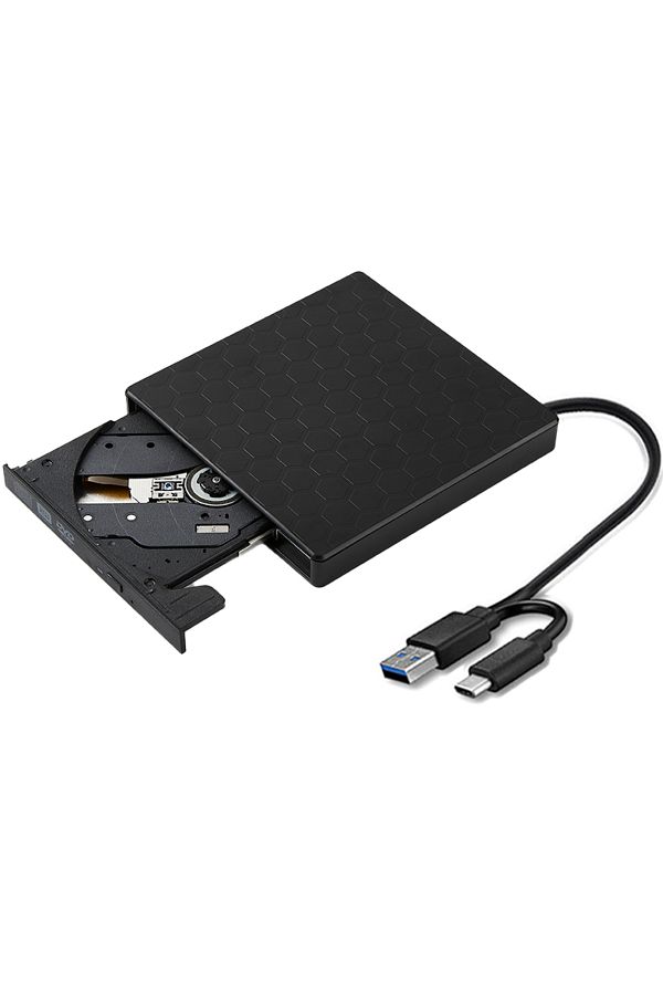 LOLGOOD-USB And C 2in1 USB3.0 C Slim External DVD RW CD Writer Drive Burner Reader Player Optical Drives For 1