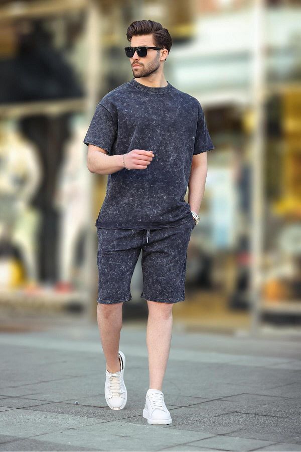 Madmext-Σετ μπλουζάκι ανδρικό σορτς Navy Blue Basic E7309 1