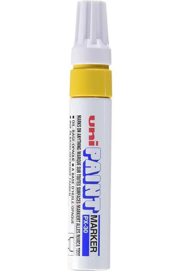 erorex-قلم تحديد Uni Paint برأس مشطوف عريض مقاس 30 × 4.0، عرض الخط 8.5 مم، أصفر، رقم المرجع 9001986، عبوة من 6 قطع 1