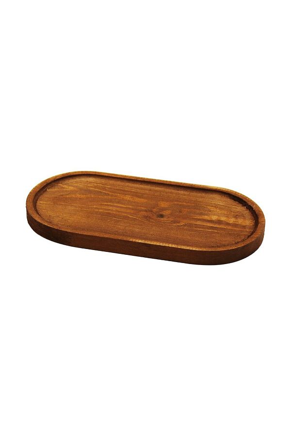 andela-Oval Dark Color=Brown Wooden Oil Bowl Base 25X12.5Cm (5057) 1