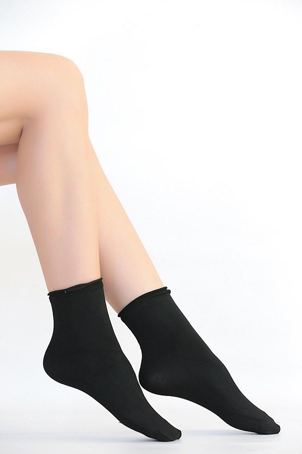 Daymod-Soft Viscose Elasticless Sock Socks Black 1