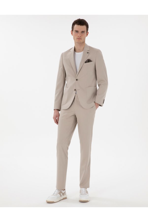 Pierre Cardin Beige Slim Fit Sports Suit 50306753-Vr012