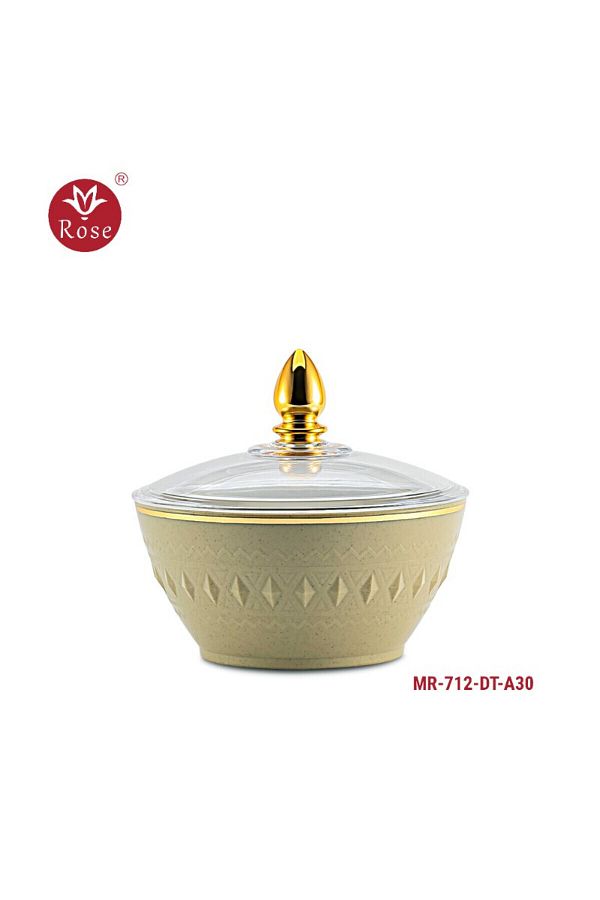 Rose-712 وعاء تمر مع غطاء روز ( 6.5*12) سم 1