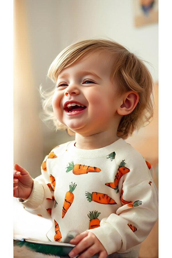 PEAR BABY Bisiklet Yaka Havuç Detaylı Bebek Alt Üst Takım