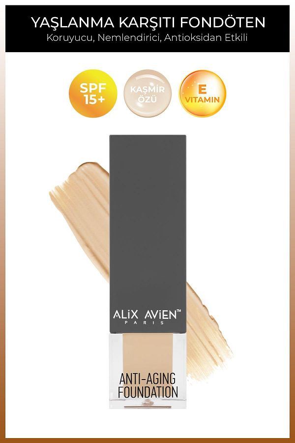Alix Avien-Anti Aging Foundation with Vitamins - Anti-Aging, Spf15 Moisturizing Deep Peach 1