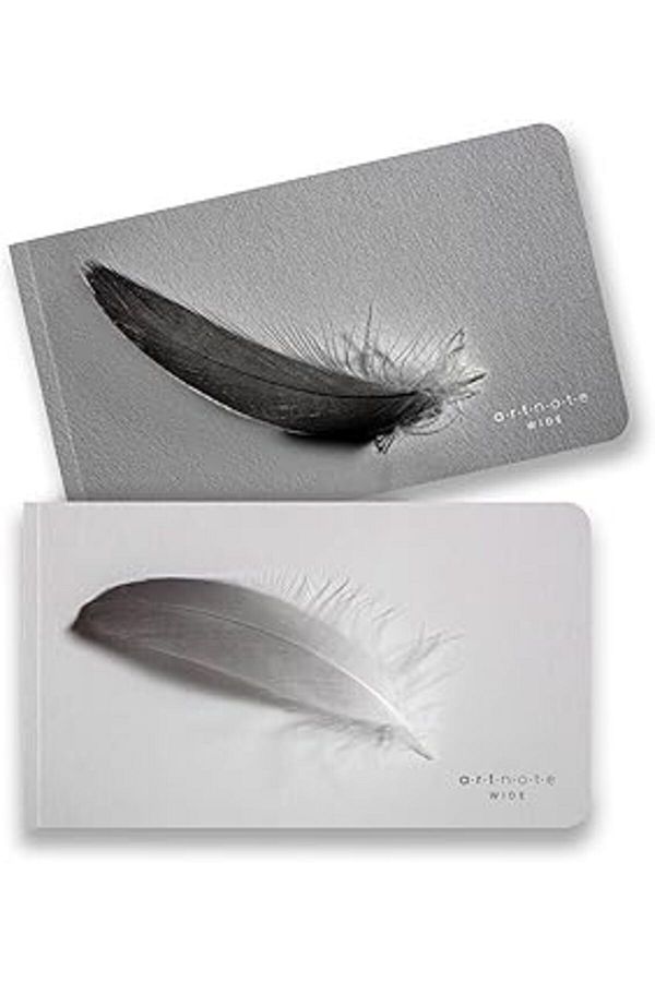 Mu Art Ahşap-Art Note Set of 2, Unlined Notepad, Cardboard Cover, (2 Pieces 21X12 cm Horizontal, Total 2X128 Sheets) 1