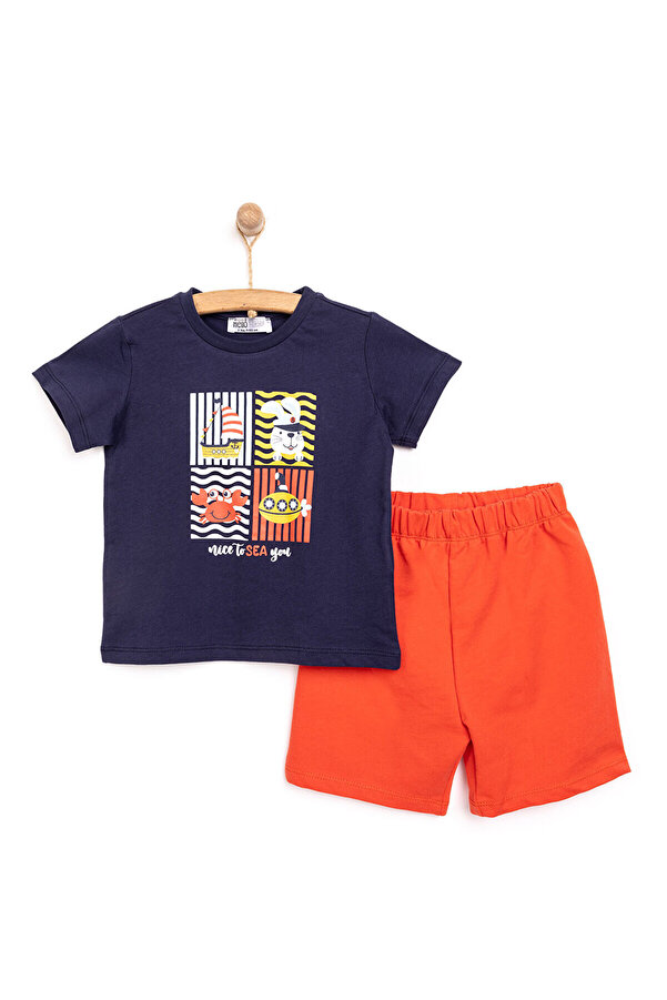 ebebek Hello Baby HelloBaby Basic Erkek Hayvan Baskılı Şortlu Takım Erkek Bebek