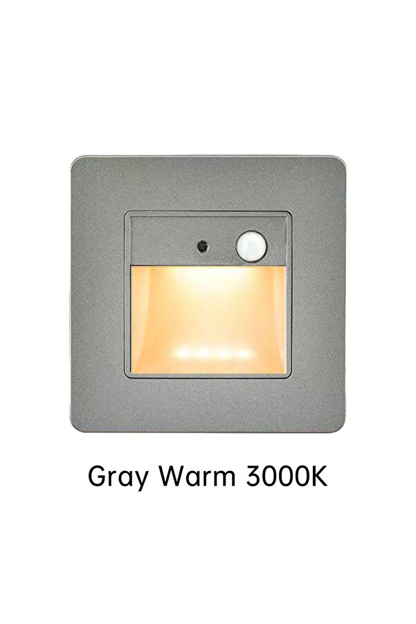 Ligghig-Gray Style B PIR Motion Detector Sensor Led Stair Light Infrared Human Body Induction Lamp Recessed 1