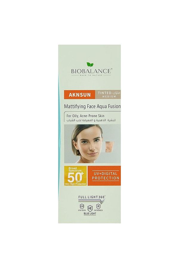 Biobalance-Bio Balance Aknsun Mattifying Face Aqua Fusion, Tinted Medium - 50 SPF, 40 Ml 1