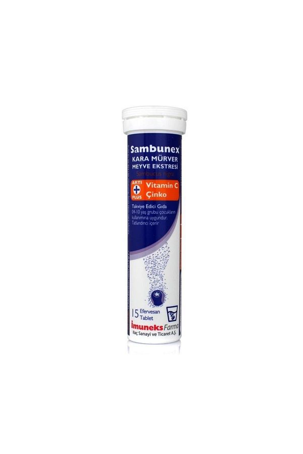Imuneks-Sambuneks - Black Elderberry Vitamin C and Zinc Effervescent Tablet Set of 20 1