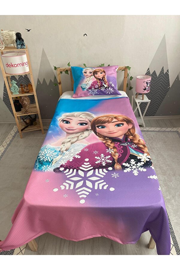 dekomingo Renkli Gökkuşağı Elsa Ve Anna Bebek Ve Çocuk Baza Pike Takımı