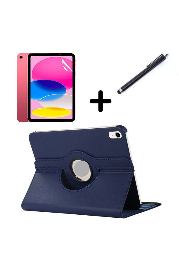 UnDePlus-Apple iPad 11Th Generation A16 11Inch/10Th Generation 10.9Inch Compatible Case Rotating Tablet Case Screen Protector Pen 1