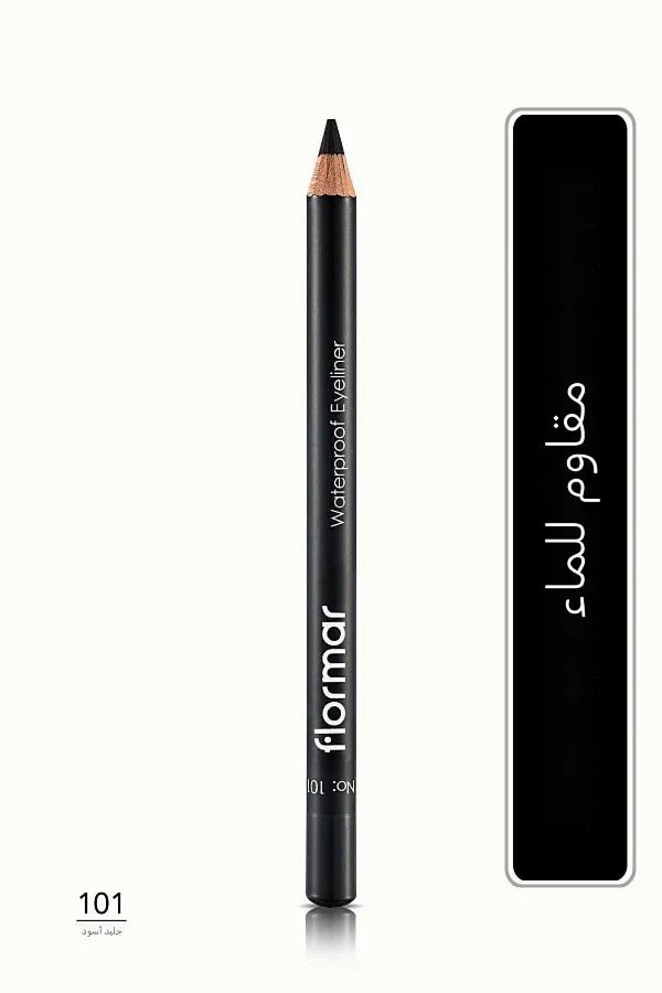 Flormar-كحل فلورمار المقاوم للماء بلمسة نهائية غير لامعة (أسود) - كحل مقاوم للماء - 101 أسود ثلجي 1