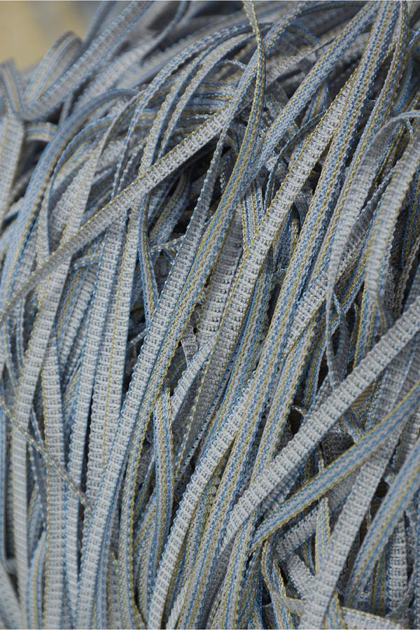 AKÇA TEKSTİL-Plain Rope Curtain 100 cm Width 280 cm Length Gray Double Color Ready Rope Curtain 1