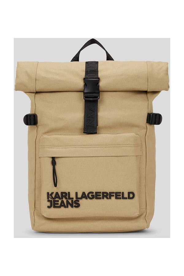 Karl Lagerfeld-Utilitary Canvas Roll Backpack 1