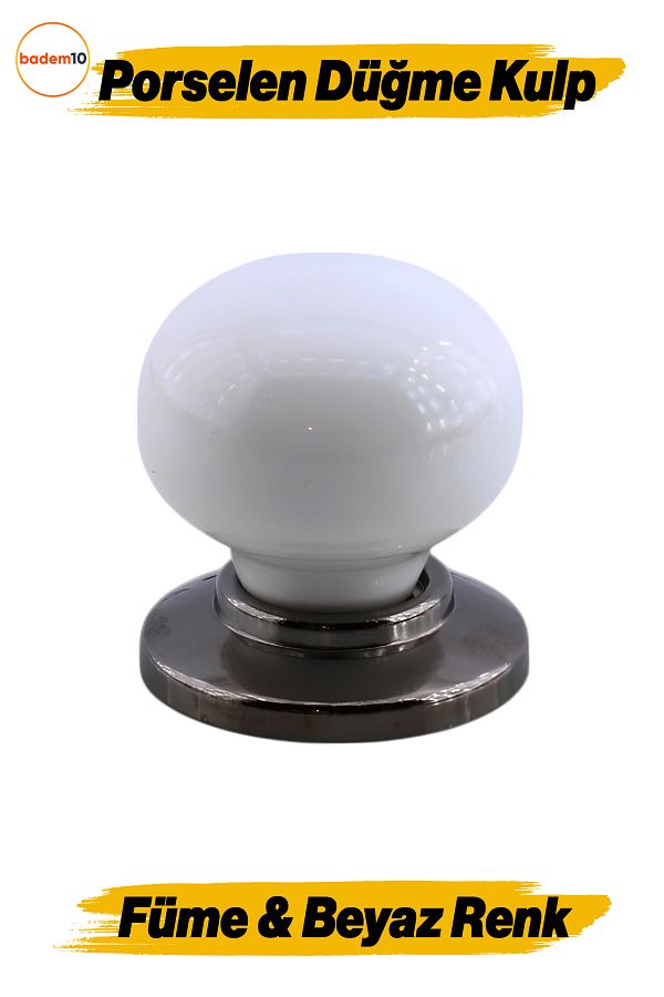 Badem10-Tere Porțelan Smoked White Button Mobilier Bucătărie Sertar Dulap Mâner dulap Mâner 1