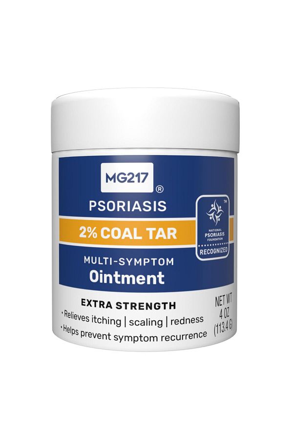 MG217-2% Coal Tar Ointment for Psoriasis, Extra Strength, Relieves Itching, Scaling, Redness, 4 oz 1