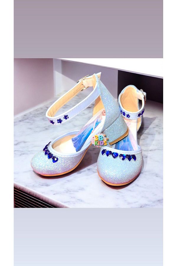 3b kids-Elsa Frozen Special Design Silvery Children's High Heels 1