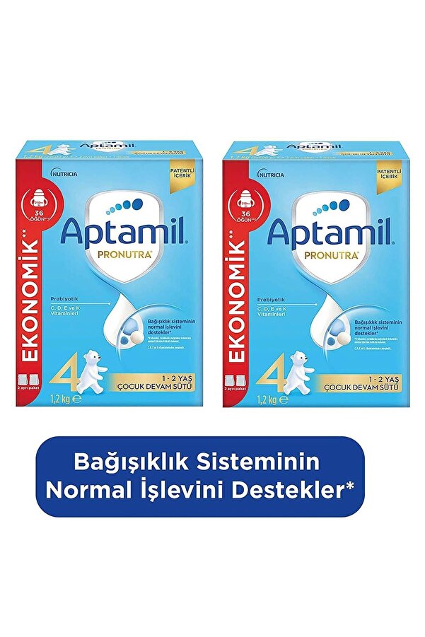 Aptamil 4 Çocuk Devam Sütü Yeni Formül 1200 gr X 2 Adet