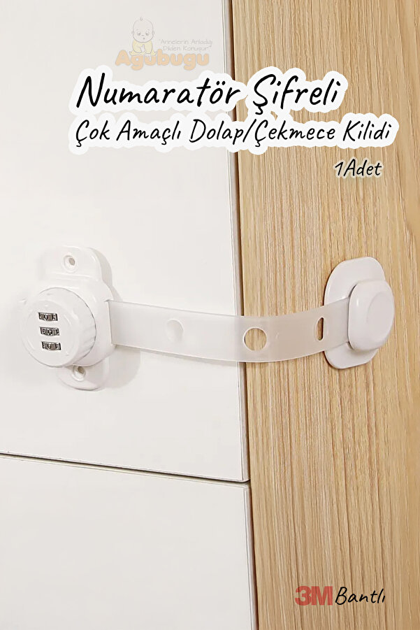 AGUBUGU BABY - Numaratör Şifreli Çok Amaçlı Esnek Dolap ve Çekmece Kilidi