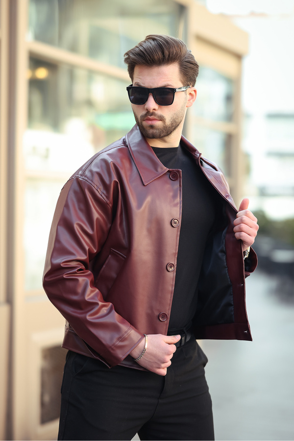 KOCCI Old Money Style Men's Oversize Vintage Biker Black Leather