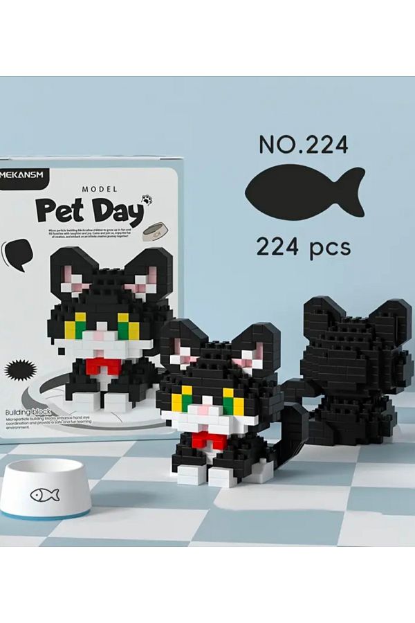 purple dragon-Black Smoke Cat Bricks Set, Includes Tiny Building Blocks, Building Blocks 1