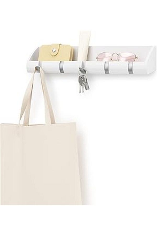 Siloin-Umbra Cubby Multifunctional Organizer with 5 Foldable Hooks, for Entryway, Keys, Letters, Pocket 1