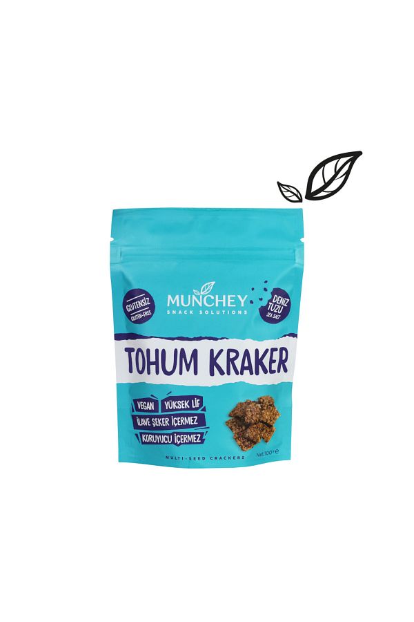 MUNCHEY-100gr Large Size Plain Seed Cracker - Sea Salt 1
