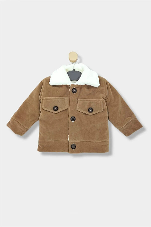 gumbuloy X İpek Atlas Erkek Kız Bebek Kahverengi Ceket