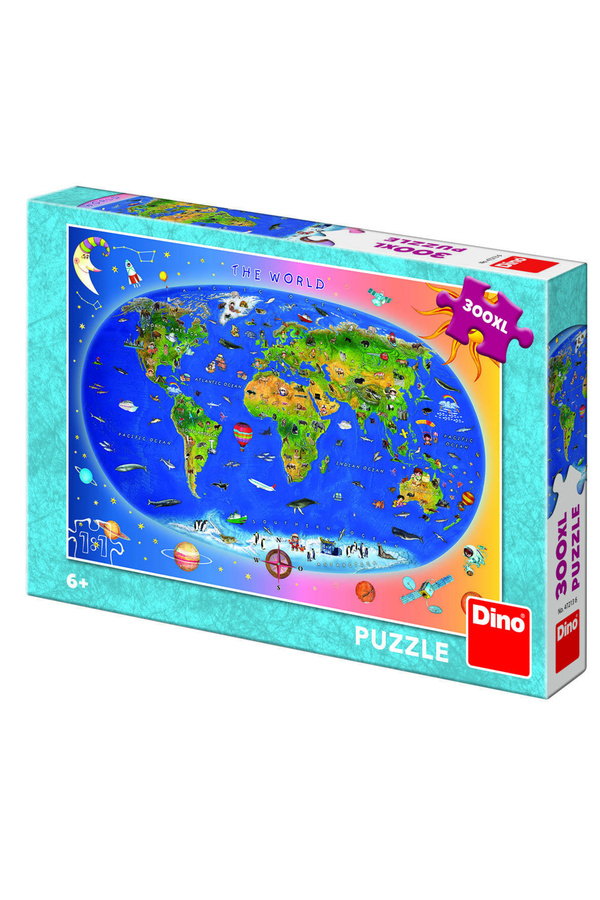 Dino-Puzzle XL - Mapa světa - 300 dílků 1