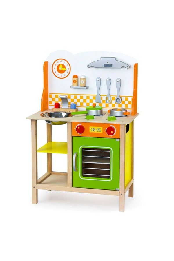 Viga Toys-Bucatarie din lemn cu accesorii (Verde) 1