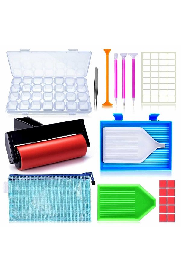 Micostore-Accesorii pentru goblene si picturi cu diamante, Set organizator 22 piese, Diamond Painting 1