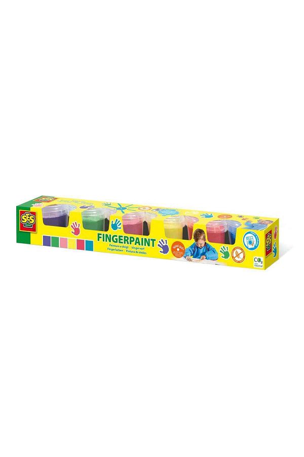 SES Creative-Set Acuarele De Pictat Cu Degetul 6 Culori 1