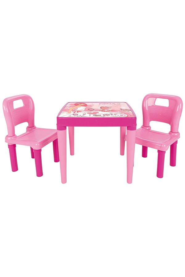 PİLSAN-Set Table With 2 Chairs For Children Pilsan Hobby Study Table Pink 1