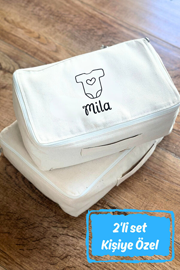 Mama Yoyo Baby Kids 2li İsme Özel Bebek Doğum Hastane Düzenleme Hastane Çıkışı Içi Düzenleyici Organizer çanta