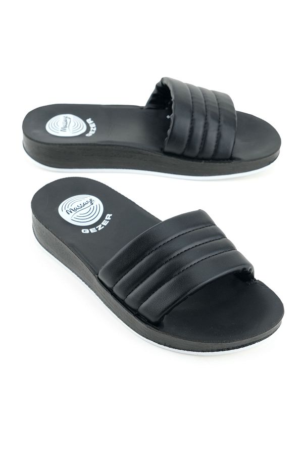 GEZER-Women's Summer Faux Leather Massage Sole Daily Home Garden Slippers 1