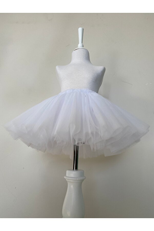 MODA BEYAZ TÜTÜ ETEK (KABARIK, HAYAL TÜL)