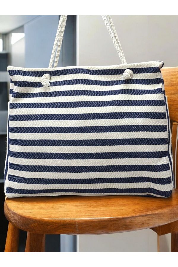 Tosyalı Burak Bebe-Large Size Beach Bag, Picnic & Handle Bag with Rope & Zipper Double Pocket 1