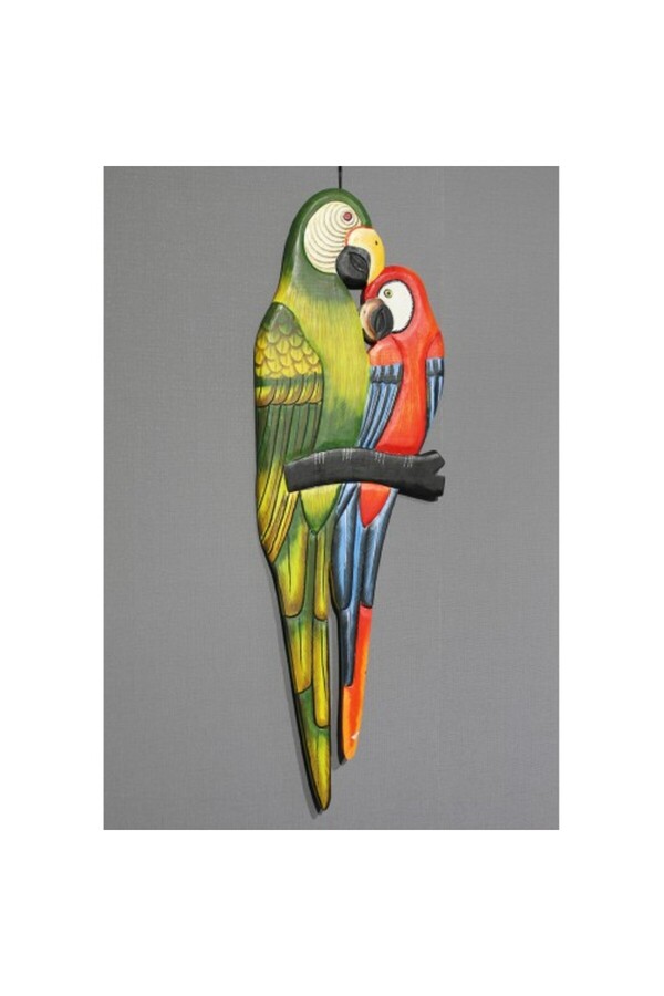 PERİBOİA-Periboia Wooden Wall Hanging 2-Piece Parrot Model 1 1