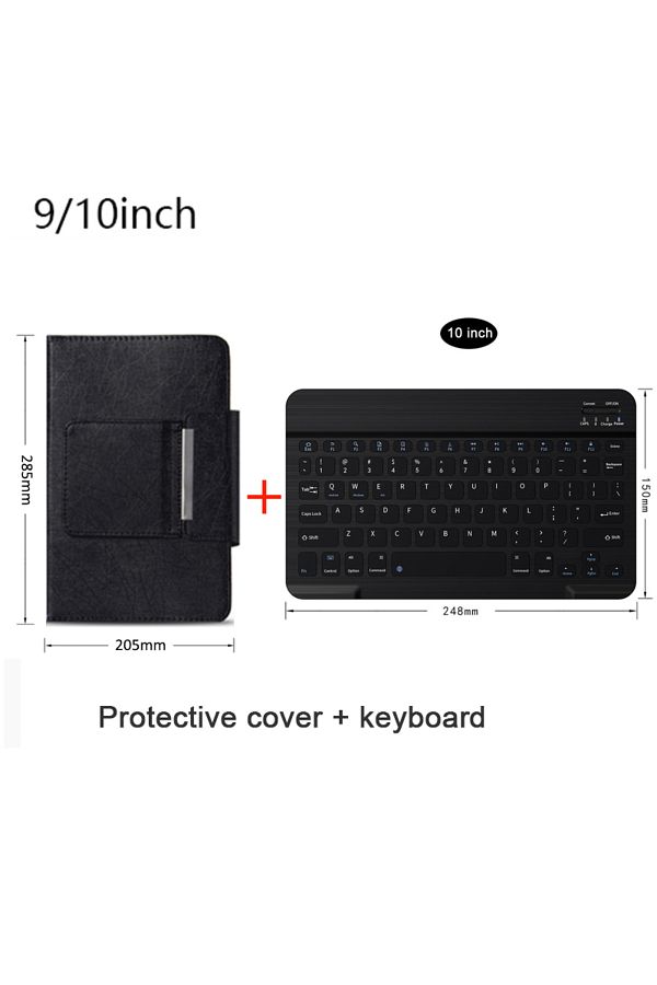 Choice-10 in Keyboard Case Universal Wireless Bluetooth Keyboard with Leather Case Stand Cover for iPad 7 8 1