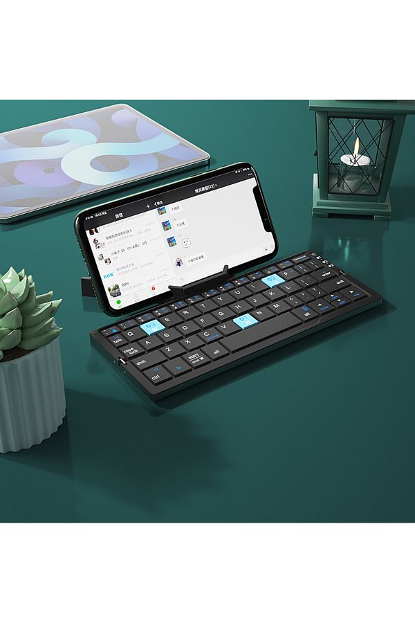 Choice-Us layout Dark Gray Jomaa Foldable Bluetooth Keyboard Rechargeable Keyboard Mini Folding Wireless Ke 1