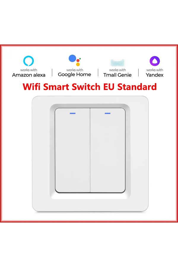 Choice-European Standard 220 Volts Ds-102-white-02 Wifi Smart Home Light Switch Wall Push Button Switch 1/2 1