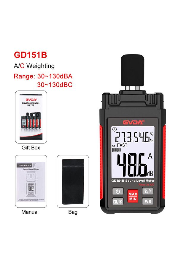 Choice-GD151B GVDA Digital Min Audio Sound Level Meter DB Measuring Instrument Sonometer Decibelimetro 30-1 1