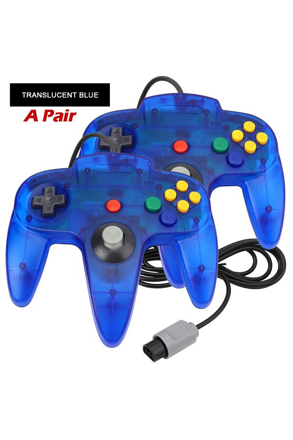 Choice-Transparent Blue 2pcs/pair Wired Gamepad For N64 Wired Joypad Controller For N64 Classic Joystick Re 1