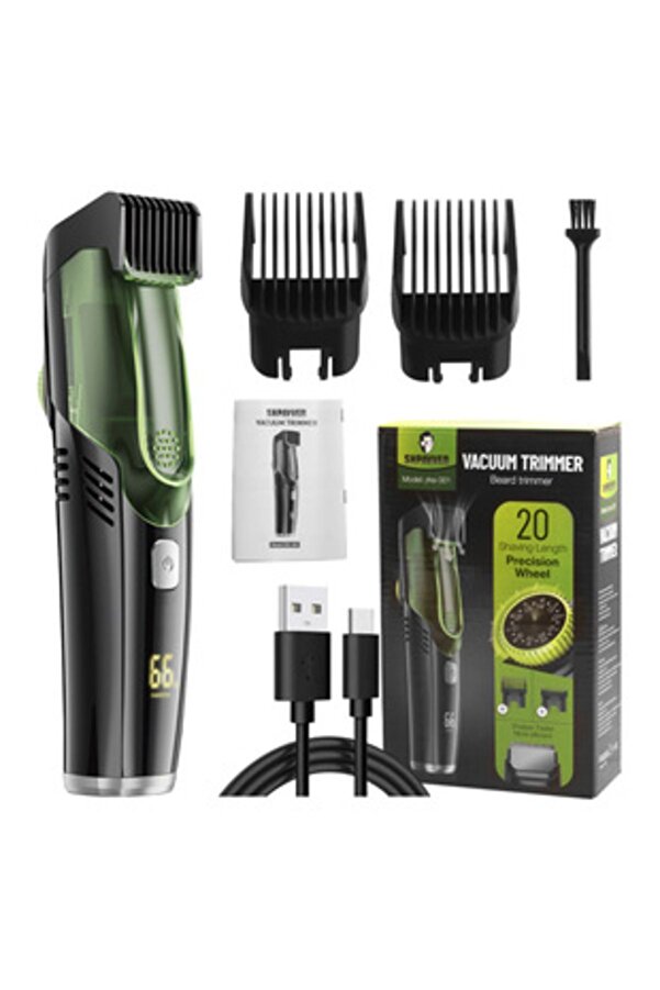 Choice-Withbox Cordless Men Beard Trimmer Rechargeable Electric Shaver With 20 Trim Built-in Vacuum Clipper 1