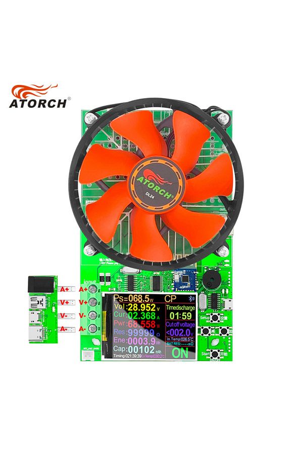 ATORCH-DL24 150W 150W 20A Battery Capacity 4-wire Tester DC USB Tester Electronic Load Lithium Discharge Mo 1